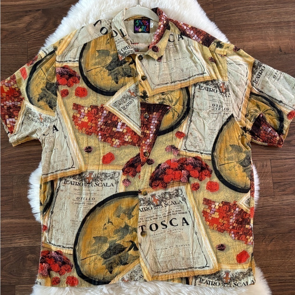 Vintage Jams World Opera Tosca Hawaiian Shirt Large Men - Picture 3 of 15